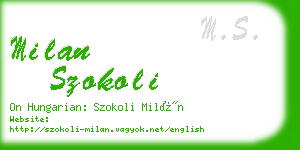 milan szokoli business card